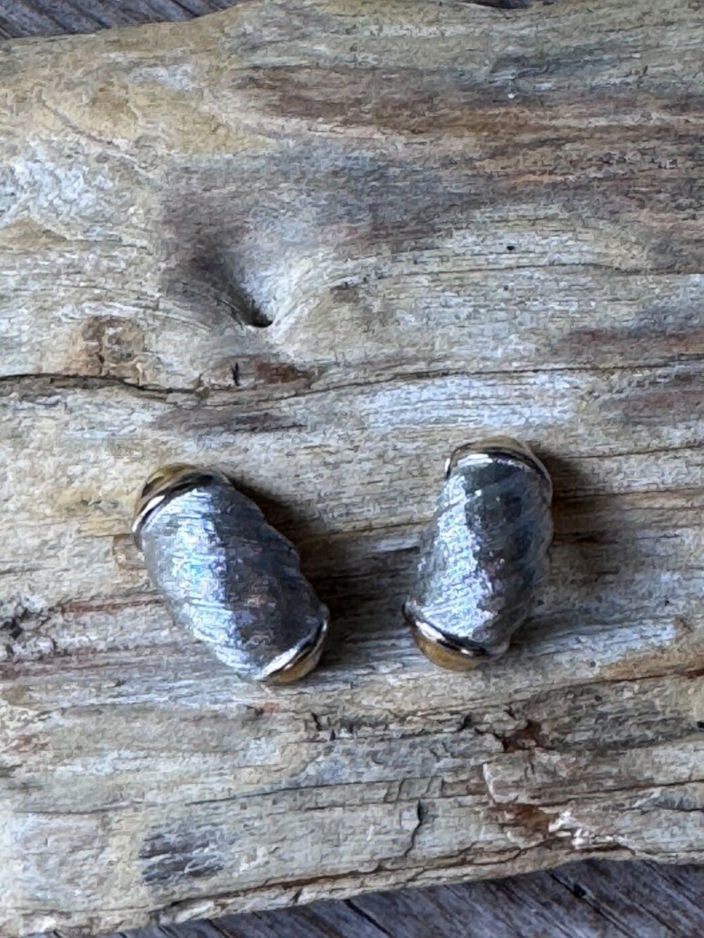 Christian Dior Clip On Earrings Silver Gold Tone Wave Design Vintage Signed - Picture 7 of 7